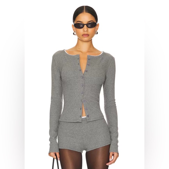 Lovers + Friends Sweaters - Lovers and Friends Darby Cardigan in Dark Grey